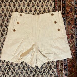 J. Crew Drapey Linen High Waisted Sailor Shorts